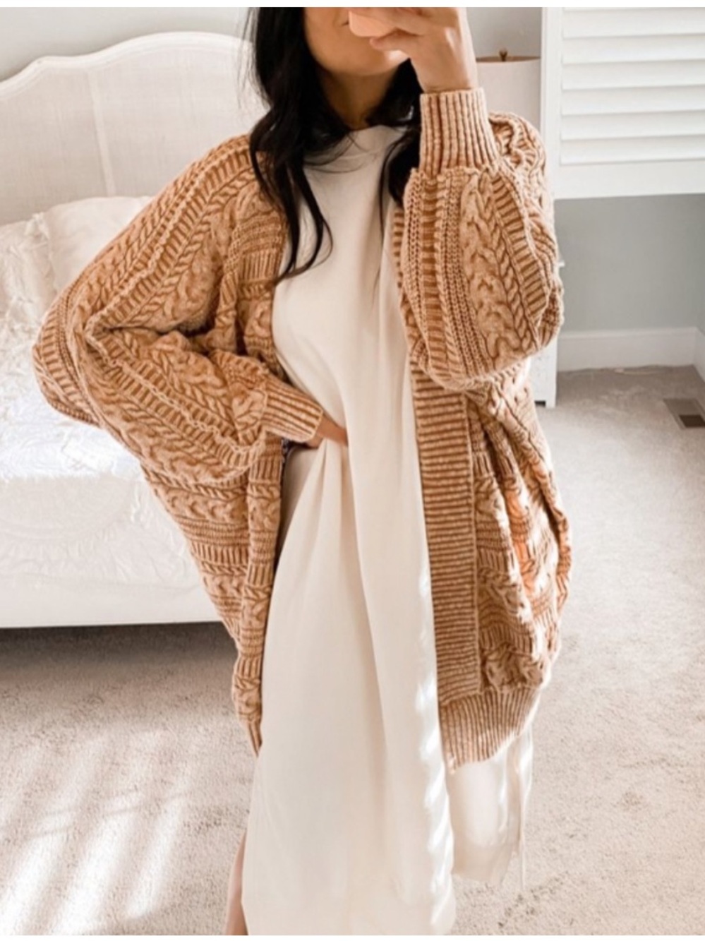 Free People Tide Is High Cardi in Camel